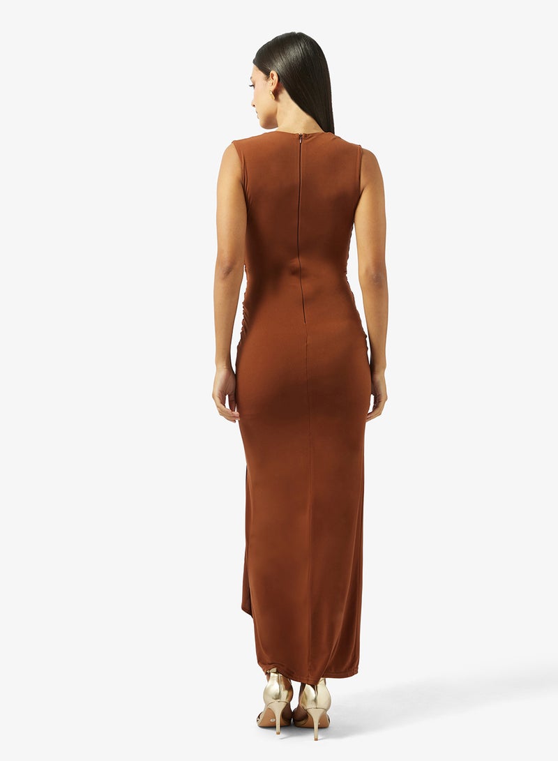 TFNC Wrap Top Tie Detail Side Slit Maxi Dress - Image 2